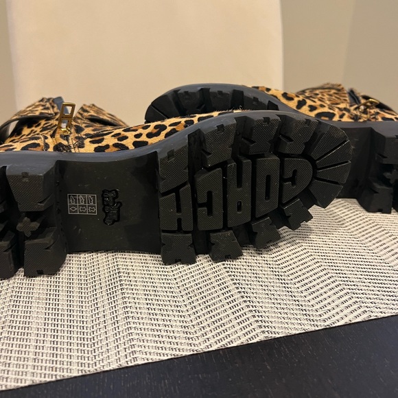 Coach Lucy Leopard print calf hair combat boots. Size US 8b. EU 38.5. New no box - Picture 6 of 6